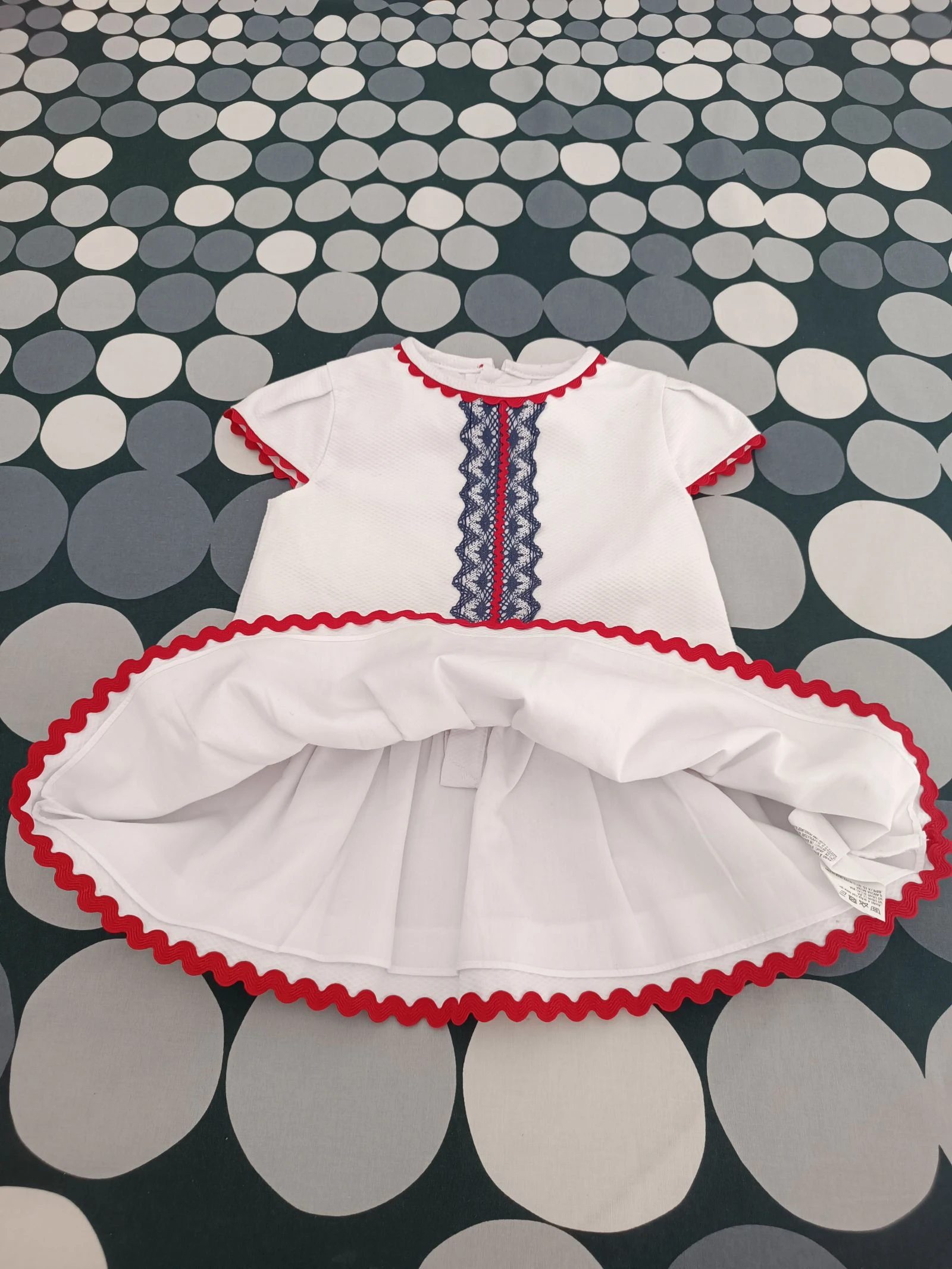 Vestido | Robe Miranda 18 meses - Blanco, Azul & Rojo Náutico – photo 3